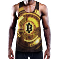 Bitcoin Crypto Symbol Print Men's Workout Tank Top