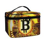 Bitcoin Crypto Symbol Print Travel Makeup Bag