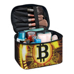 Bitcoin Crypto Symbol Print Travel Makeup Bag