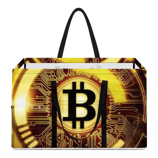 Bitcoin Crypto Symbol Print Utility Tote Bag