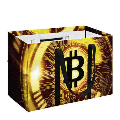 Bitcoin Crypto Symbol Print Utility Tote Bag