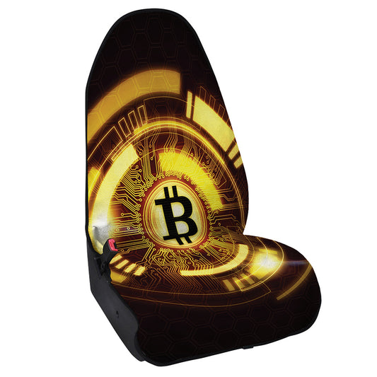 Bitcoin Crypto Symbol Print Waterproof Car Seat Cover