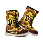 Bitcoin Crypto Symbol Print Winter Boots