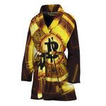 Bitcoin Crypto Symbol Print Women's Bathrobe