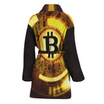 Bitcoin Crypto Symbol Print Women's Bathrobe