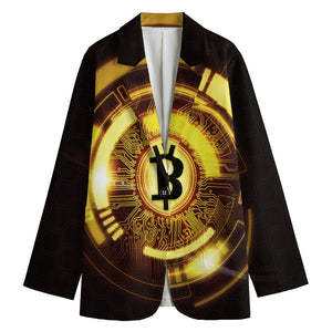 Bitcoin Crypto Symbol Print Women's Blazer