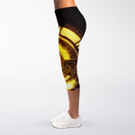 Bitcoin Crypto Symbol Print Women's Capri Leggings