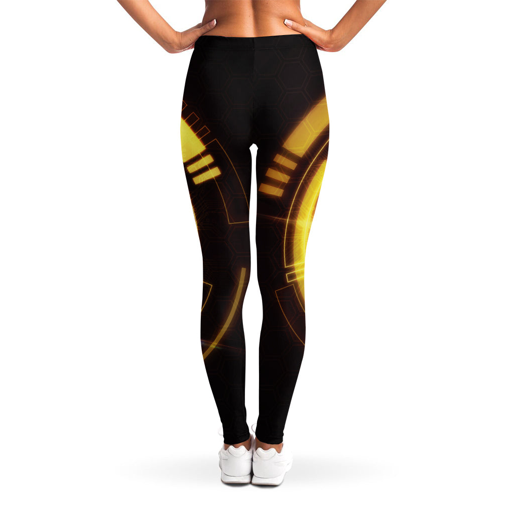 Bitcoin Crypto Symbol Print Women's Leggings