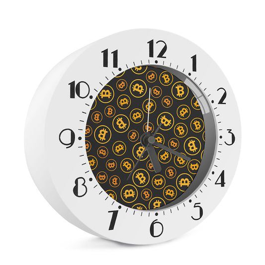 Bitcoin Cryptocurrency Pattern Print Alarm Clock