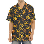 Bitcoin Cryptocurrency Pattern Print Aloha Shirt