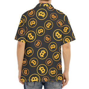 Bitcoin Cryptocurrency Pattern Print Aloha Shirt