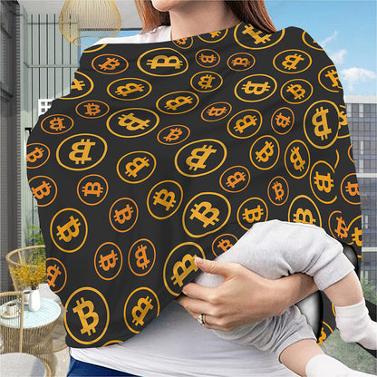 Bitcoin Cryptocurrency Pattern Print Baby Seat Cover