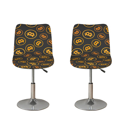 Bitcoin Cryptocurrency Pattern Print Bar Stool Covers