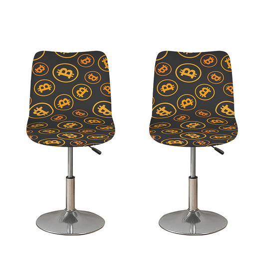 Bitcoin Cryptocurrency Pattern Print Bar Stool Covers