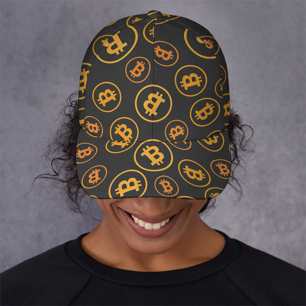 Bitcoin Cryptocurrency Pattern Print Baseball Cap
