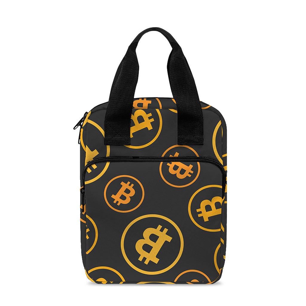 Bitcoin Cryptocurrency Pattern Print Bible Tote Bag