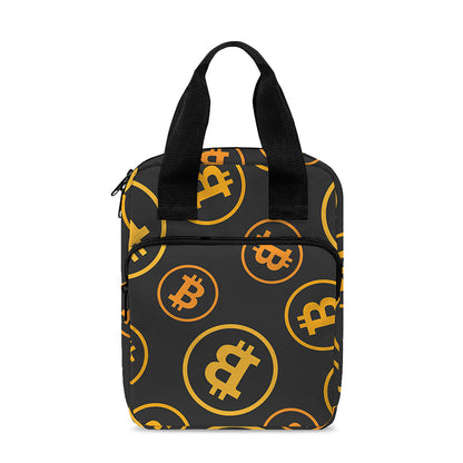 Bitcoin Cryptocurrency Pattern Print Bible Tote Bag