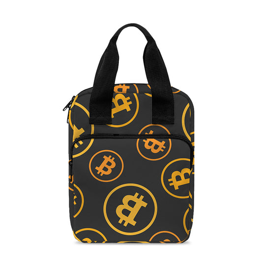 Bitcoin Cryptocurrency Pattern Print Bible Tote Bag