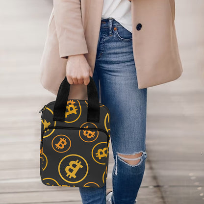 Bitcoin Cryptocurrency Pattern Print Bible Tote Bag