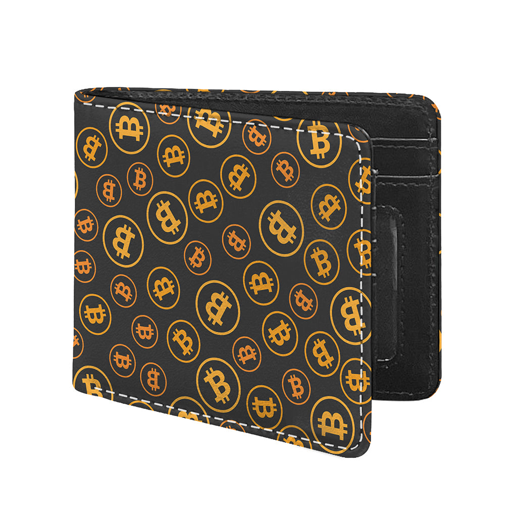 Bitcoin Cryptocurrency Pattern Print Bifold Wallet