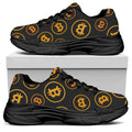 Bitcoin Cryptocurrency Pattern Print Black Chunky Shoes