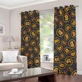 Bitcoin Cryptocurrency Pattern Print Dimout Grommet Curtains