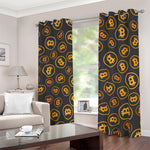 Bitcoin Cryptocurrency Pattern Print Blackout Grommet Curtains