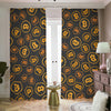 Bitcoin Cryptocurrency Pattern Print Blackout Pencil Pleat Curtains