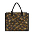 Bitcoin Cryptocurrency Pattern Print Canvas Tote Bag