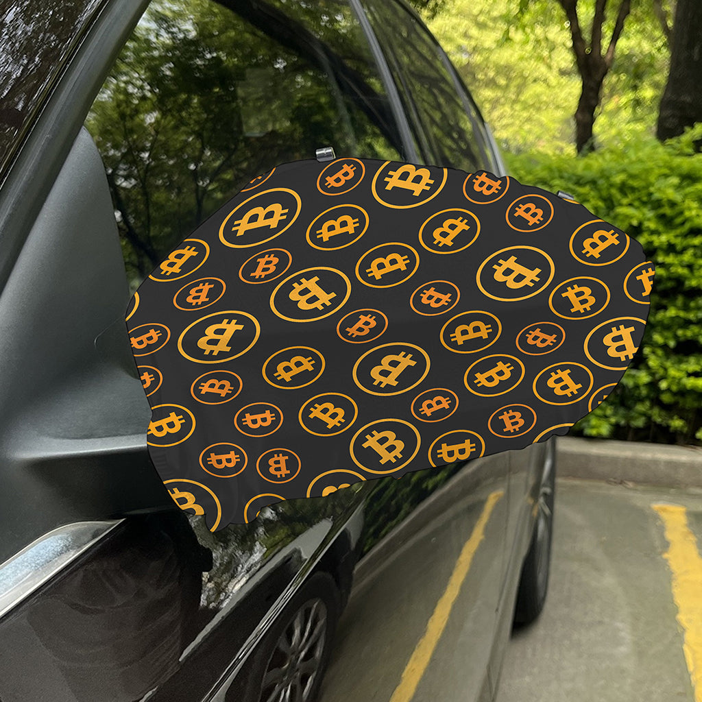 Bitcoin Cryptocurrency Pattern Print Car Side Mirror Covers