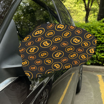 Bitcoin Cryptocurrency Pattern Print Car Side Mirror Covers