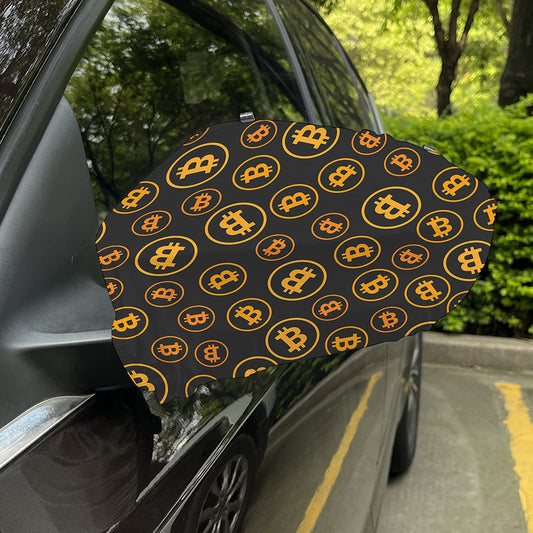 Bitcoin Cryptocurrency Pattern Print Car Side Mirror Covers