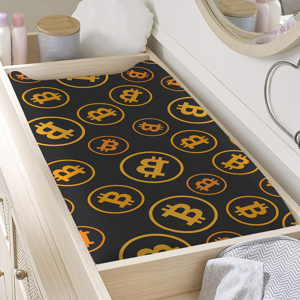 Bitcoin Cryptocurrency Pattern Print Changing Pad Cover
