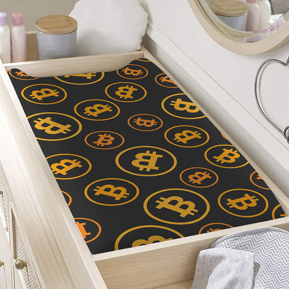 Bitcoin Cryptocurrency Pattern Print Changing Pad Cover