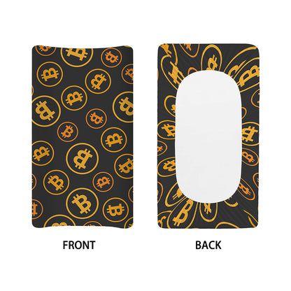 Bitcoin Cryptocurrency Pattern Print Changing Pad Cover