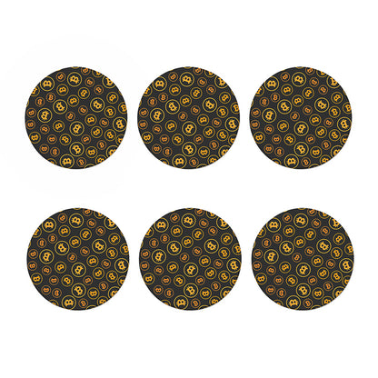 Bitcoin Cryptocurrency Pattern Print Coaster Set