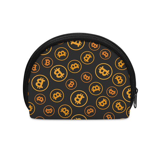 Bitcoin Cryptocurrency Pattern Print Coin Purse