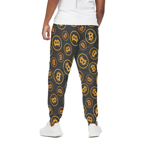 Bitcoin Cryptocurrency Pattern Print Cotton Pants