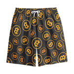 Bitcoin Cryptocurrency Pattern Print Cotton Shorts