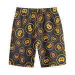 Bitcoin Cryptocurrency Pattern Print Cotton Shorts