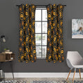 Bitcoin Cryptocurrency Pattern Print Grommet Curtain Panels