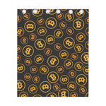 Bitcoin Cryptocurrency Pattern Print Curtain