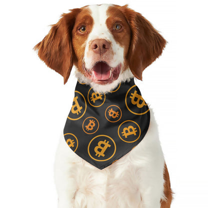 Bitcoin Cryptocurrency Pattern Print Dog Bandana