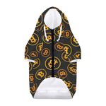 Bitcoin Cryptocurrency Pattern Print Dog Zip Up Hoodie