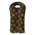 Bitcoin Cryptocurrency Pattern Print Double Neoprene Wine Tote