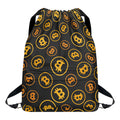 Bitcoin Cryptocurrency Pattern Print Drawstring Backpack