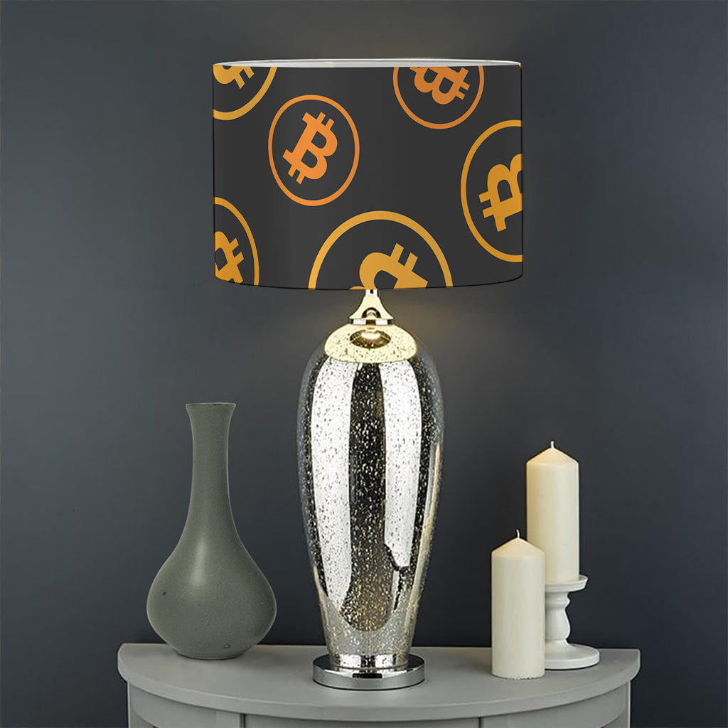 Bitcoin Cryptocurrency Pattern Print Drum Lamp Shade