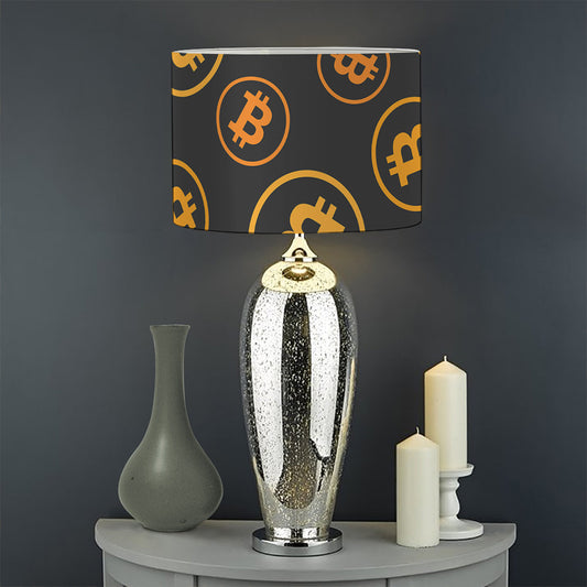 Bitcoin Cryptocurrency Pattern Print Drum Lamp Shade