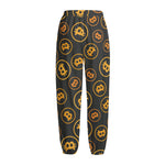 Bitcoin Cryptocurrency Pattern Print Fleece Lined Knit Pants