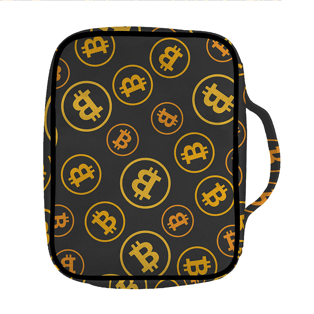 Bitcoin Cryptocurrency Pattern Print Front Pocket Bible Bag